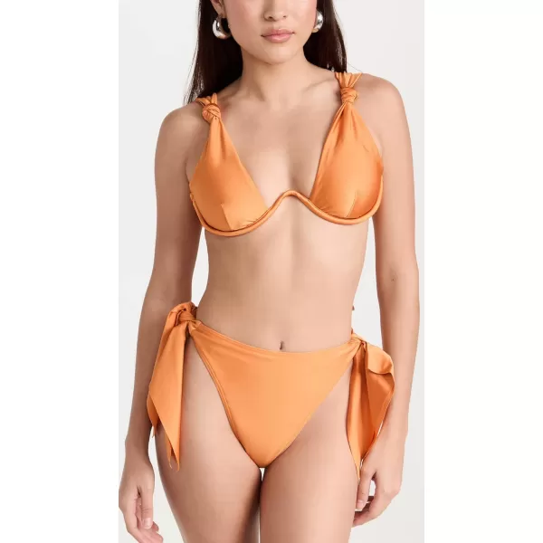 Andrea Iyamah Womens Rai Bikini TopGolden