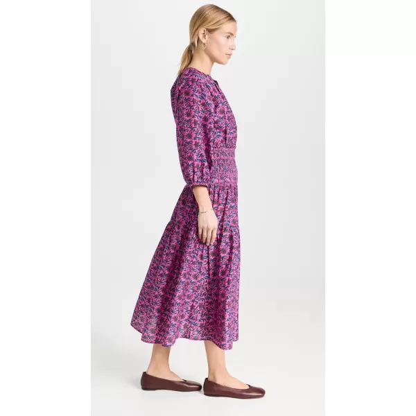 Apiece Apart Womens Laureles Smocked DressPalm Floral Fuchsia