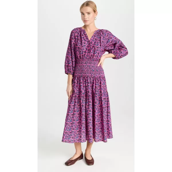 Apiece Apart Womens Laureles Smocked DressPalm Floral Fuchsia