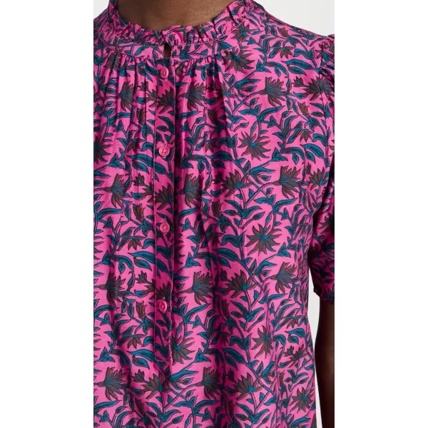 Apiece Apart Womens Los Altos TopPalm Floral Fuchsia