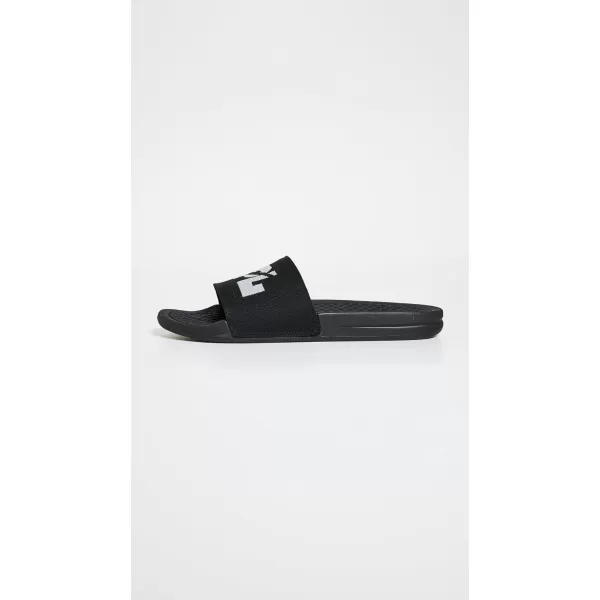 Athletic Propulsion Labs APL Mens Big Logo Techloom Slides SlipperBlackReflective Silver