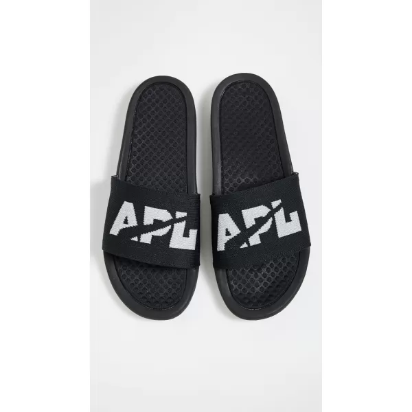 Athletic Propulsion Labs APL Mens Big Logo Techloom Slides SlipperBlackReflective Silver