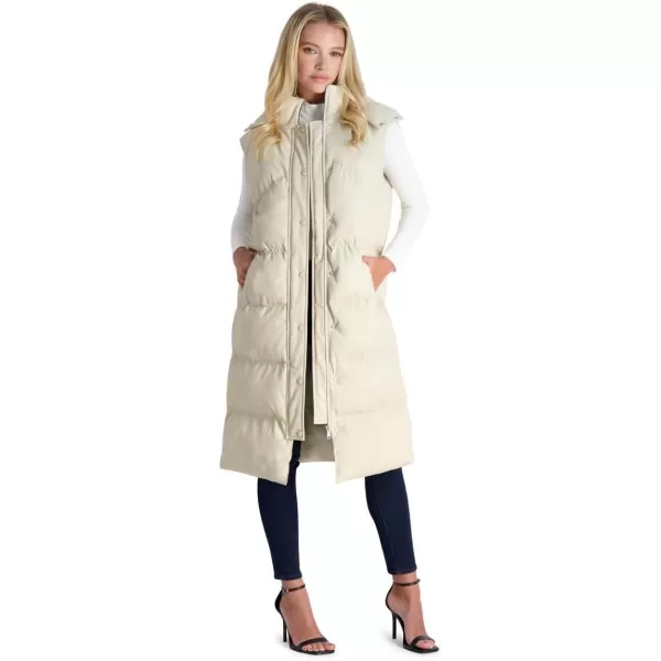 Avec Les Filles Faux Leather Maxi Puffer Vest for WomenBone