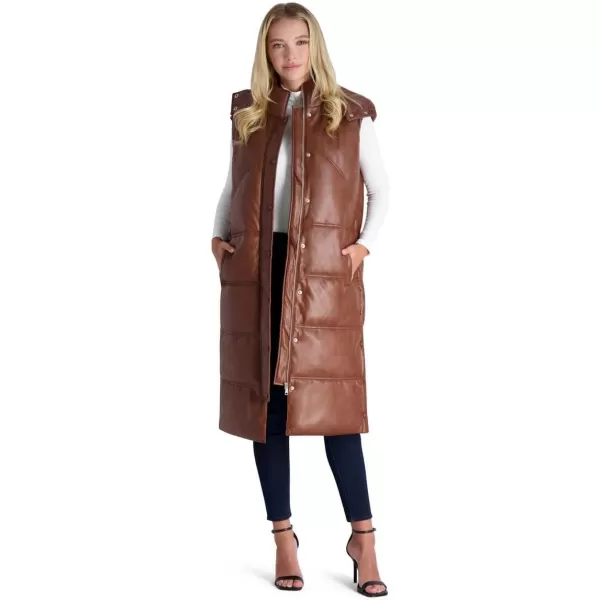 Avec Les Filles Faux Leather Maxi Puffer Vest for WomenSienna