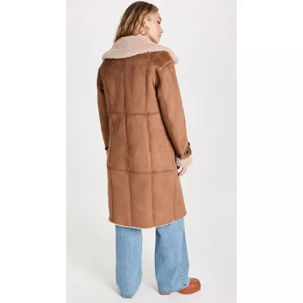 Avec Les Filles Womens Shearling CoatFawn