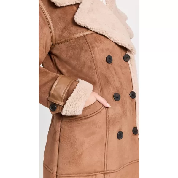 Avec Les Filles Womens Shearling CoatFawn