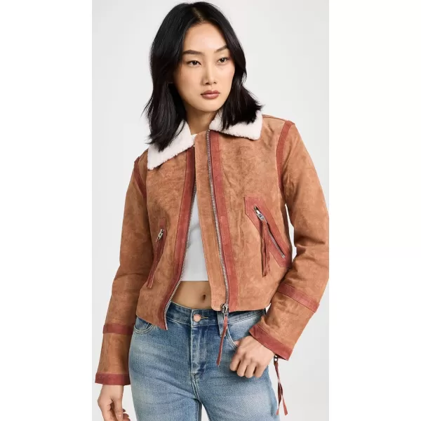 BLANKNYC Womens Caramel Sauce Leather JacketCaramel Sauce