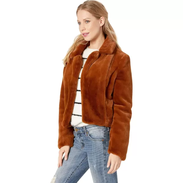 BLANKNYC Womens Cropped Faux Fur JacketMilk Chocolate