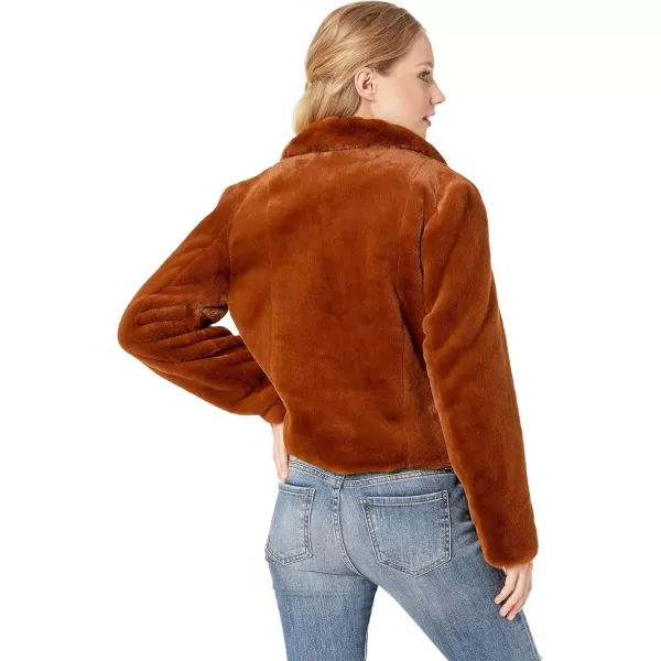 BLANKNYC Womens Cropped Faux Fur JacketMilk Chocolate