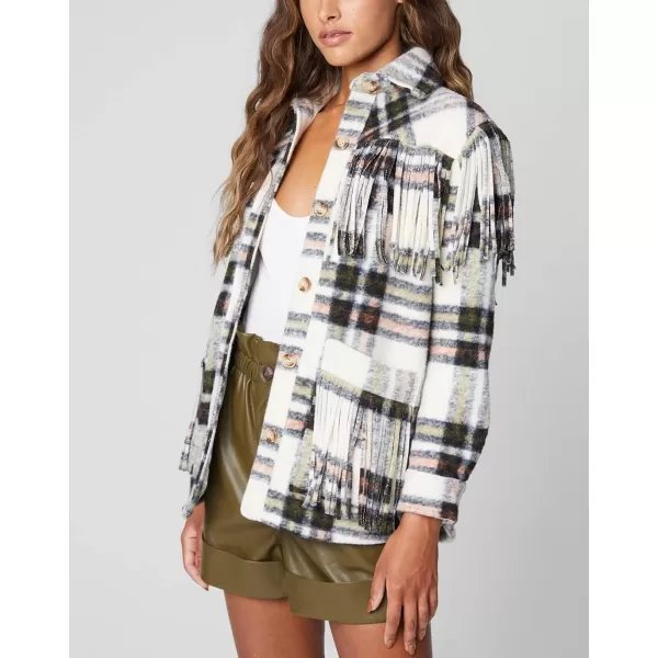 BLANKNYC Womens Luxury Clothing Plaid Shirt Jacket Stylish Shacket amp Trendy Coat Cabin Fever LargeBrain Storm