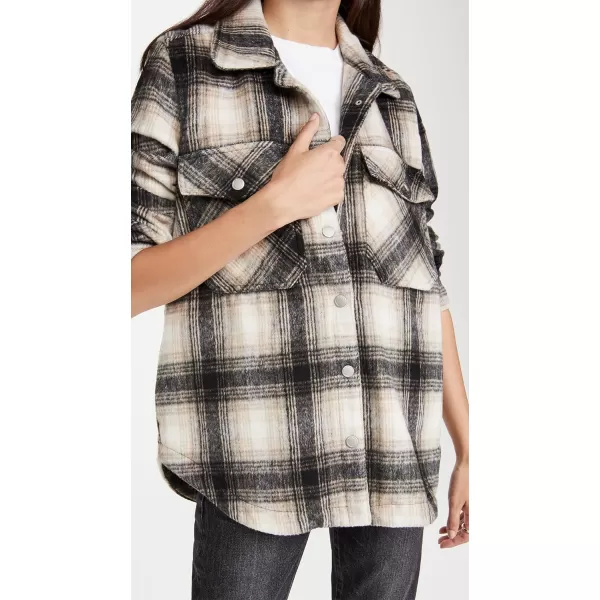 BLANKNYC Womens Luxury Clothing Plaid Shirt Jacket Stylish Shacket amp Trendy Coat Cabin Fever LargeChecked Out