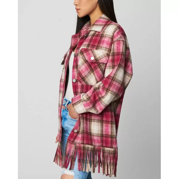 BLANKNYC Womens Luxury Clothing Plaid Shirt Jacket Stylish Shacket amp Trendy Coat Cabin Fever LargeWoodstock