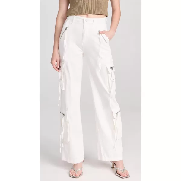 BLANKNYC Womens Luxury Clothing Rib Cage Wide Leg Oversized Cargo Pants Comfortable amp StylishCreamy Scoop