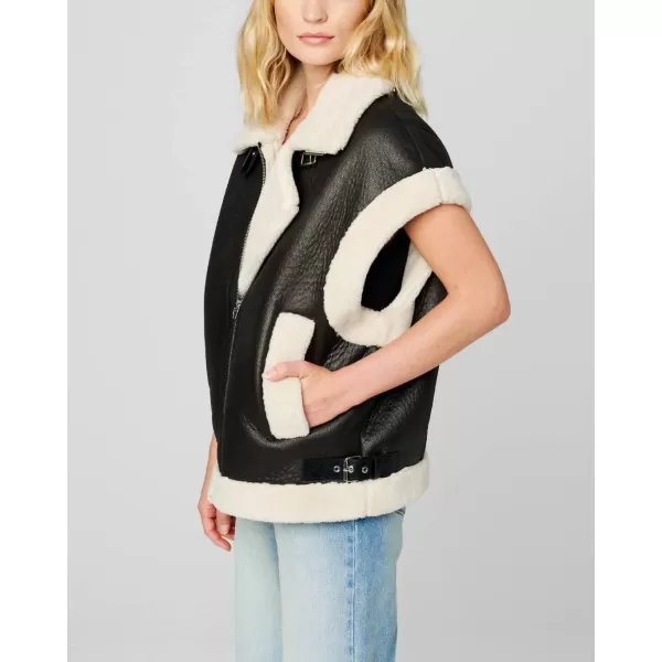 BLANKNYC Womens Vegan Leather and Sherpa VestWork It