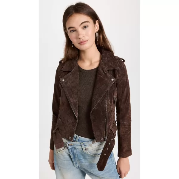 BLANKNYC womens Luxury Clothing Cropped Suede Leather Motorcycle Jackets Comfortable amp Stylish CoatsChocolate Souffle