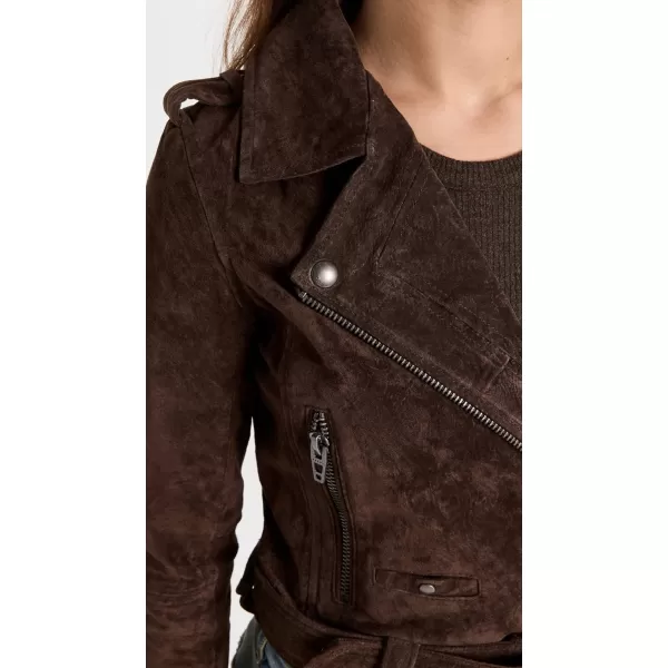 BLANKNYC womens Luxury Clothing Cropped Suede Leather Motorcycle Jackets Comfortable amp Stylish CoatsChocolate Souffle