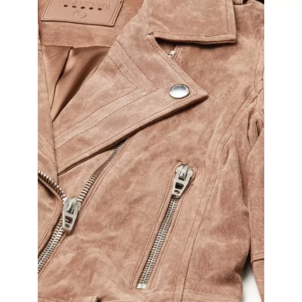 BLANKNYC womens Luxury Clothing Cropped Suede Leather Motorcycle Jackets Comfortable amp Stylish CoatsCoffee Bean