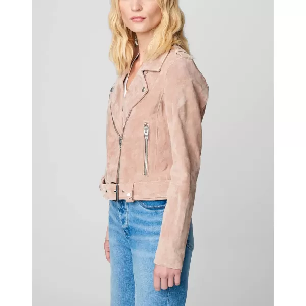 BLANKNYC womens Luxury Clothing Cropped Suede Leather Motorcycle Jackets Comfortable amp Stylish CoatsDesert Rose