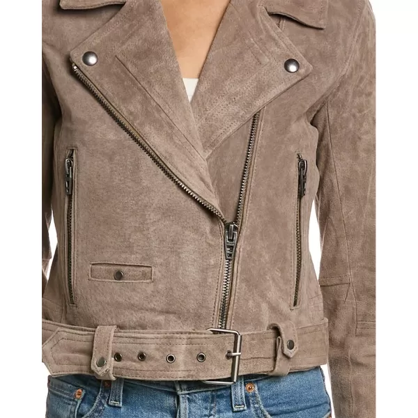 BLANKNYC womens Luxury Clothing Cropped Suede Leather Motorcycle Jackets Comfortable amp Stylish CoatsFrench Taupe