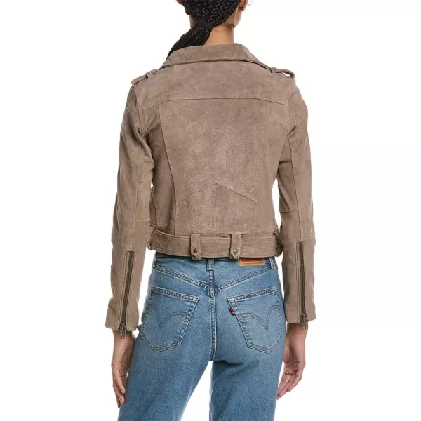 BLANKNYC womens Luxury Clothing Cropped Suede Leather Motorcycle Jackets Comfortable amp Stylish CoatsFrench Taupe