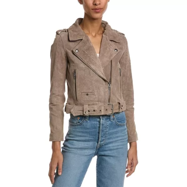 BLANKNYC womens Luxury Clothing Cropped Suede Leather Motorcycle Jackets Comfortable amp Stylish CoatsFrench Taupe