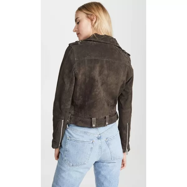 BLANKNYC womens Luxury Clothing Cropped Suede Leather Motorcycle Jackets Comfortable amp Stylish CoatsShadow Grey