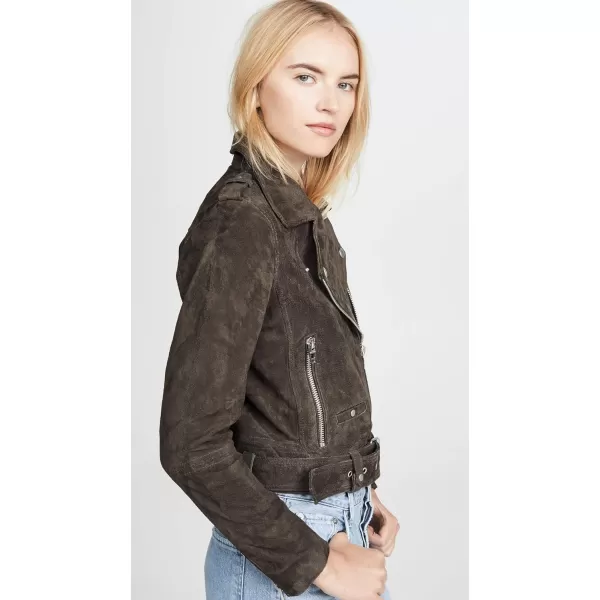 BLANKNYC womens Luxury Clothing Cropped Suede Leather Motorcycle Jackets Comfortable amp Stylish CoatsShadow Grey