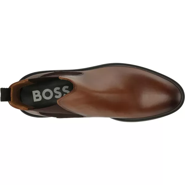 BOSS Hugo Boss Mens Calev Leather Chelsea BootNatural Medium Brown