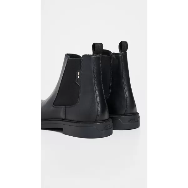 BOSS Hugo Boss Mens Calev Leather Chelsea BootStormy Black