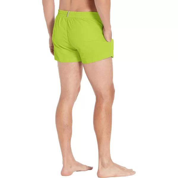 BOSS Mens Standard Big Logo Swim TrunkElectric Lime