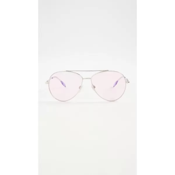 BURBERRY Womens Classic Aviator SunglassesSilver Photo Pink