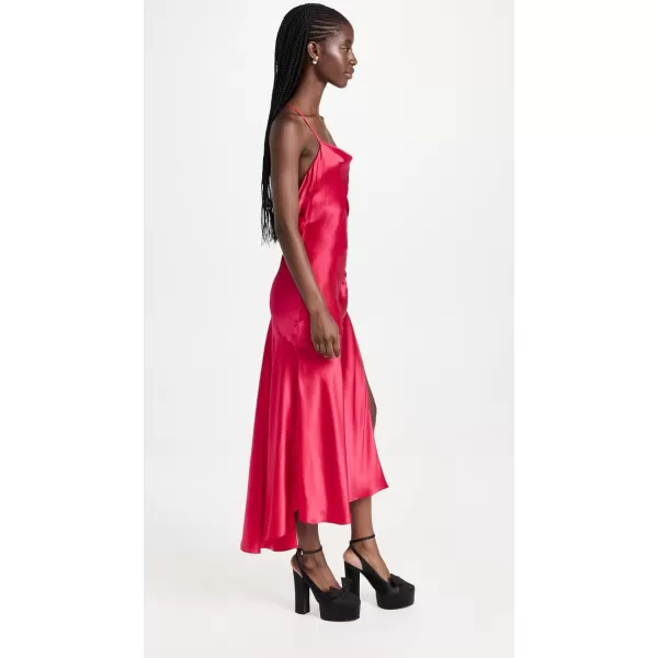 Bach Mai Womens Bias Drape Midi DressFramboise