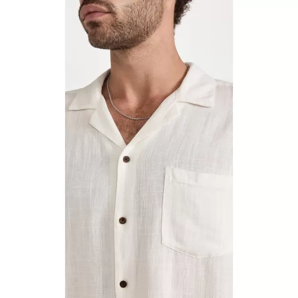 Banks Journal Brighton Short Sleeve Woven Shirt for Men Relaxed Fit Mens Casual Button Up with Chest PocketOffwhite