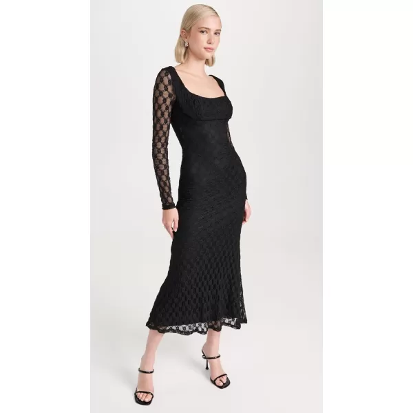 Bardot Womens Adoni Lace Midi DressBlack