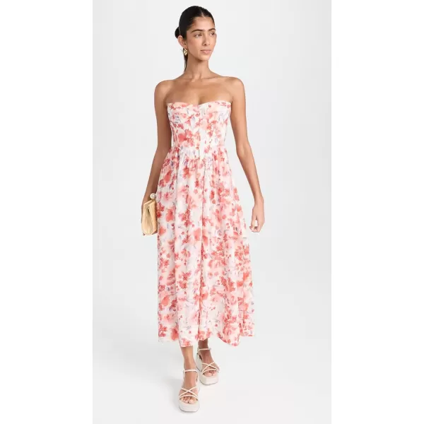 Bardot Womens Lola Corset Midi DressRed Floral