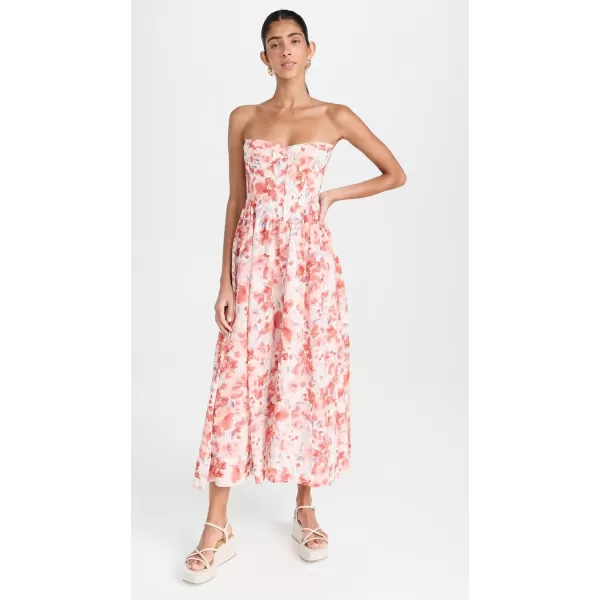 Bardot Womens Lola Corset Midi DressRed Floral