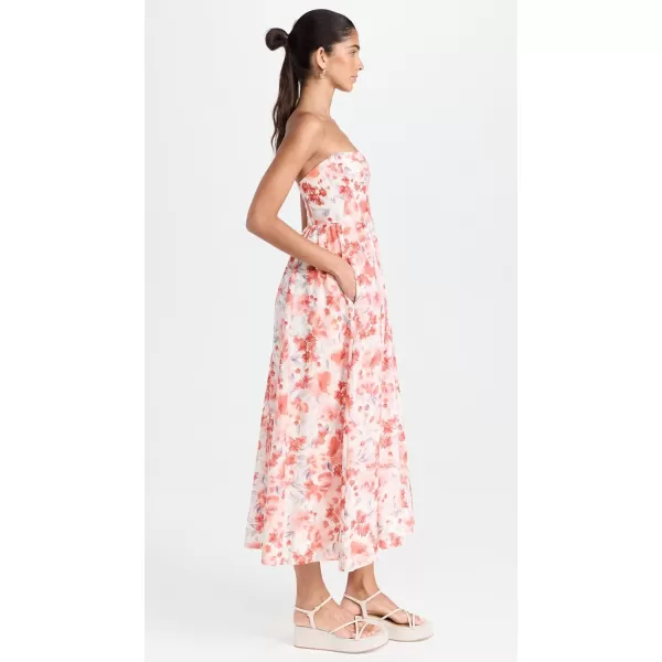 Bardot Womens Lola Corset Midi DressRed Floral