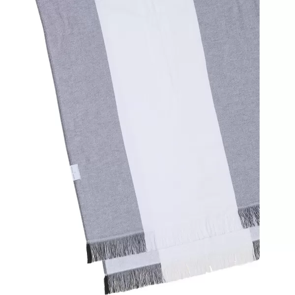 Barefoot Dreams Bold Stripe Organic Cotton Oversized Towel CarbonWhite 39x74Carbonwhite