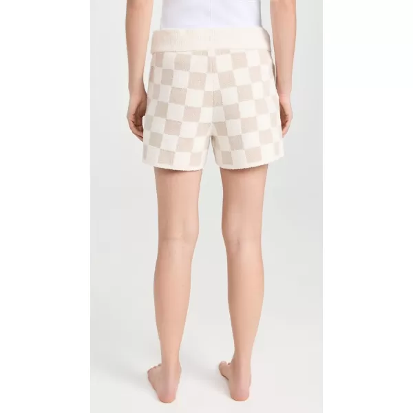 Barefoot Dreams Womens Cozy Cotton Checkered ShortsOatmealCream