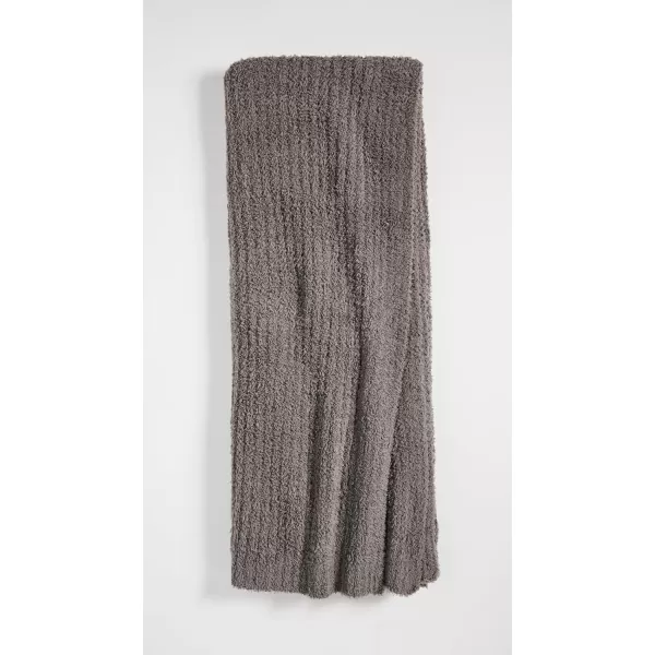 Barefoot Dreams Womens CozyChic Ribbed Throw Carbon Black Grey 54 x 72123 Charcoal