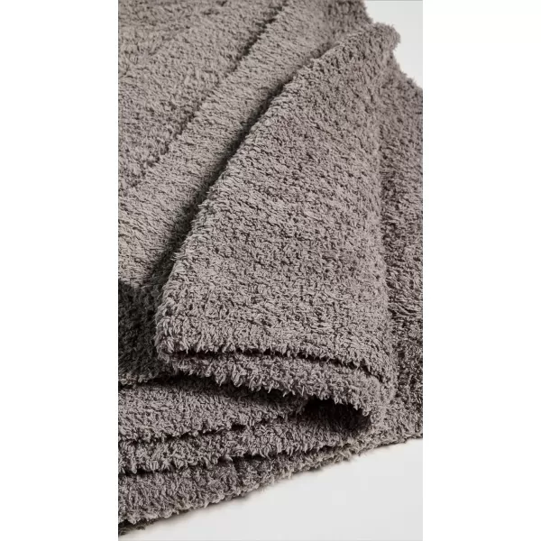 Barefoot Dreams Womens CozyChic Ribbed Throw Carbon Black Grey 54 x 72123 Charcoal