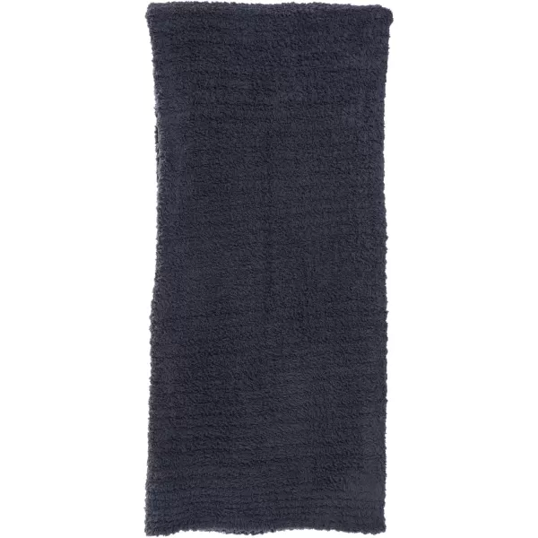 Barefoot Dreams Womens CozyChic Ribbed Throw Carbon Black Grey 54 x 72One Size Slate Blue