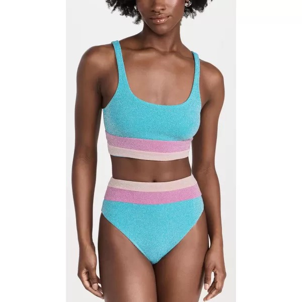 Beach Riot Womens Heidi BottomsAquamarine Colorblock