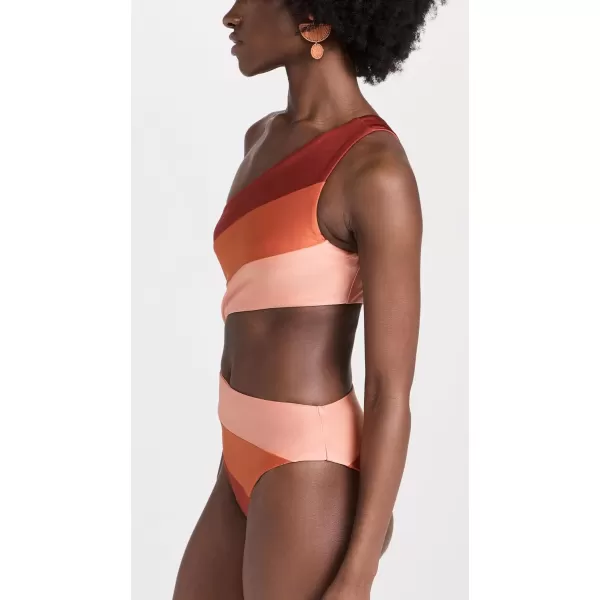 Beach Riot Womens Joyce One PieceDesert Clay Colorblock