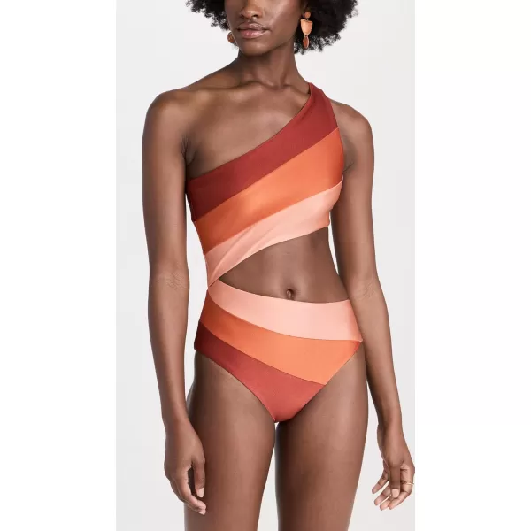 Beach Riot Womens Joyce One PieceDesert Clay Colorblock