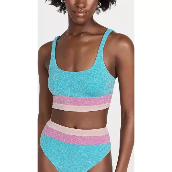 Beach Riot Womens Mackenzie Bikini TopAquamarine Colorblock