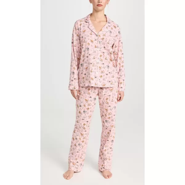 BedHead PJs Womens x Peanuts Long Sleeve Classic Knit PJ SetForest Friends