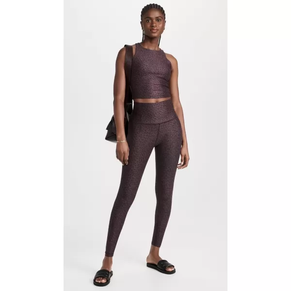 Beyond Yoga Womens Softmark Refocus Cropped TankCharcoal Leopard