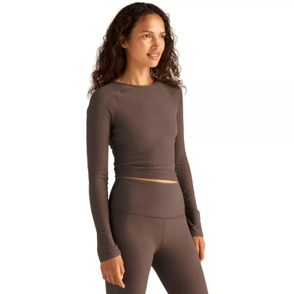 Beyond Yoga Womens Spacedye Enlighten Cropped PulloverTruffle Heather