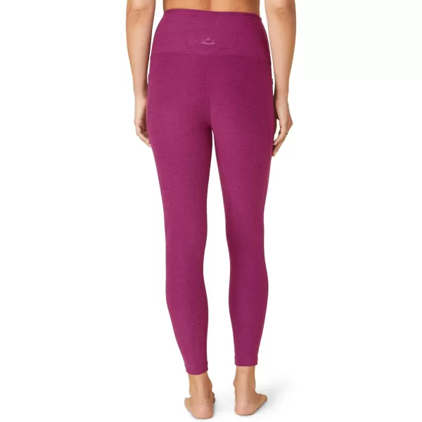 Beyond Yoga Womens Spacedye Out of Pocket High Waisted Midi LeggingsMagenta Heather